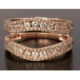 thumbnail image 3 of Rose Gold Plated 14k Ring Enhancer Solitaire Wrap Guard Moissanite Cut Round Ct 2, 3 of 3