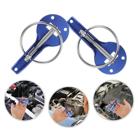 WHAMVOX 1 Set Universal Hood Pins Kit For Car Stainless Steel Catch Pin Key Locking Kit For Car Hood Latch System