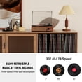thumbnail image 4 of Tocadiscos de vinilo para discos de vinilo con altavoces, tocadiscos accionados por correa, soporte de 3 velocidades, reproducción inalámbrica Bluetooth, auriculares, entrada AUX, RCA Line LP, 4 of 5