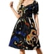 thumbnail image 3 of Vestido de manga corta con ramo de girasoles pintados, elegante y lujoso vestido de fiesta para mujer., 3 of 7