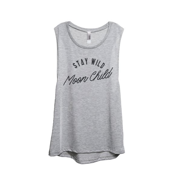 Thread Tank Stay Wild Moon Child Women's Sleeveless Muscle Tank Top Sport Grey Small