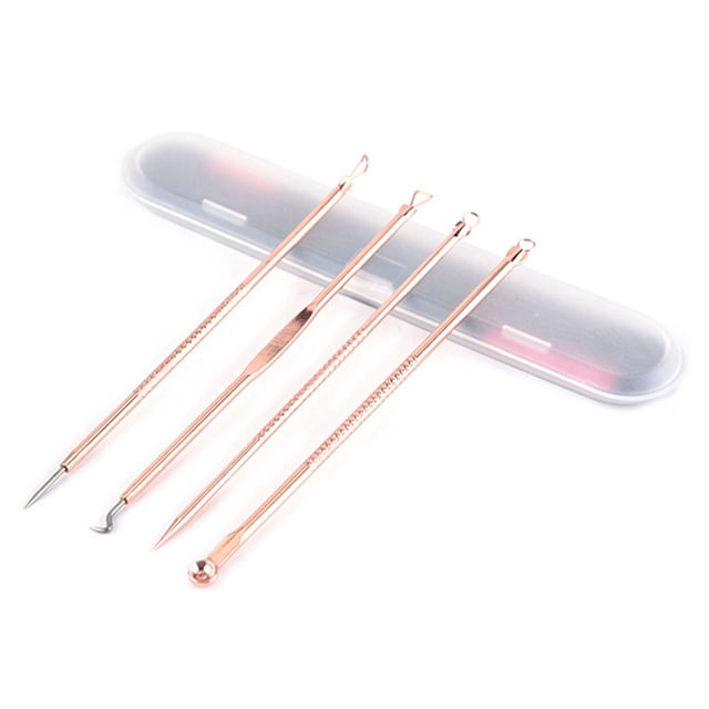 4PCS Blackhead Remover Set Outil Professionnel de Suppression de l'Acné Outil avec Étui