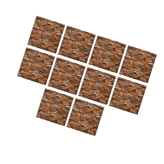 10 piezas de paneles de pared 3D despegables y adhesivos, decoración de fondo de espuma de ladrillo 3D para Marrón
