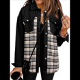 thumbnail image 2 of Chaqueta Vaquera Estilo Boyfriend, Informal, de Larga, con Botones y Bolsillos, para Mujer Negro L, 2 of 9