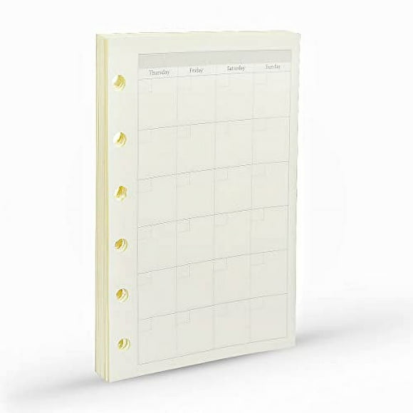 Planner Refill, Pocket Notebook, Month Tracker Binder Refills for 6 Holes Filofax/Personal Journal, 100Gsm Quality,45sheets/90pages A7 Refill, 4.84 x 3.23'', Harphia