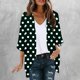 thumbnail image 2 of Mujeres de Manga Larga Tops Casual Impreso Suelto Cubrir Blusa de Cardigan Primavera Verano, 2 of 6