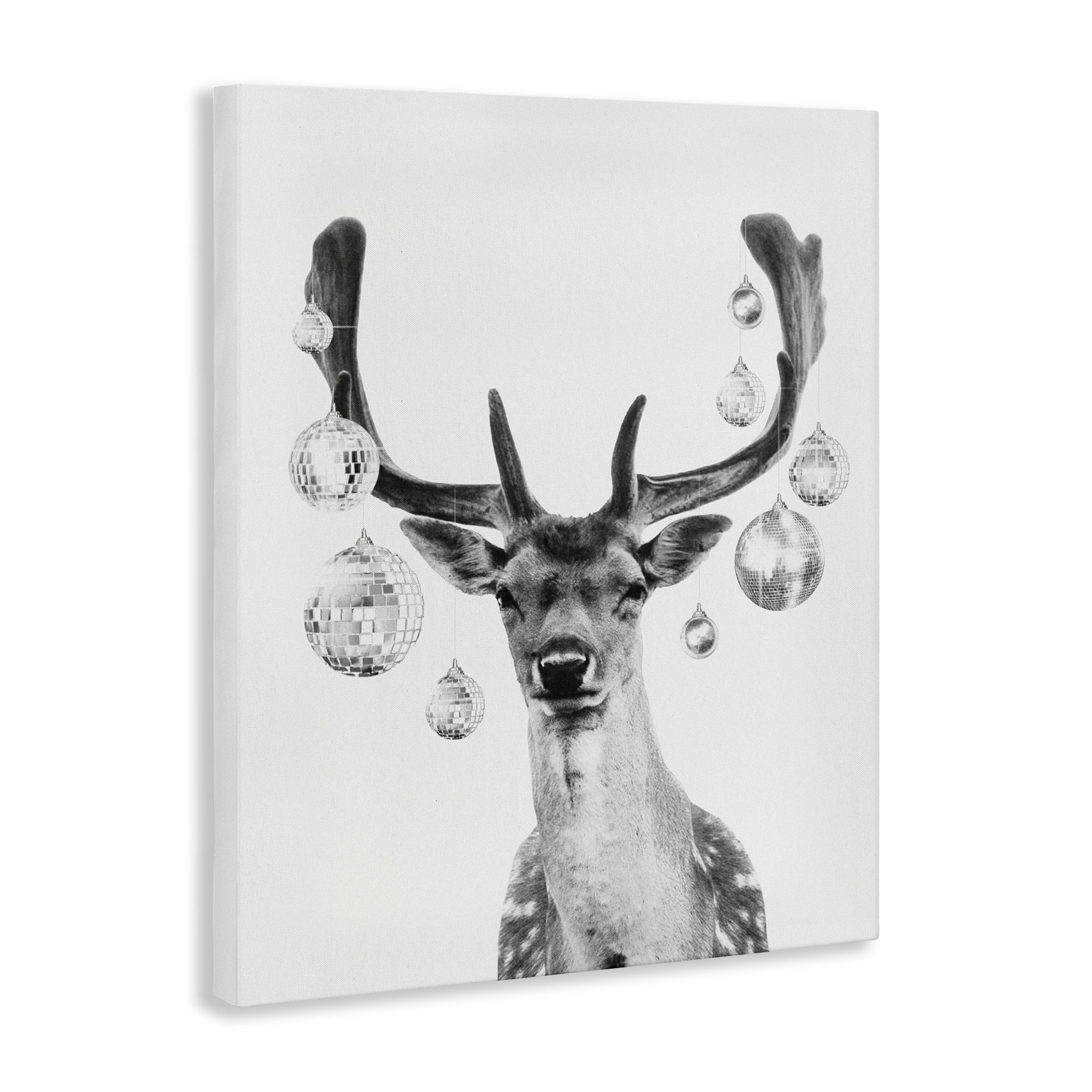 Stupell Industries Disco Balls & Fawn Animals & Insects Painting Gallery Wrapped Canvas Art Print Wall Art, 24 x 30