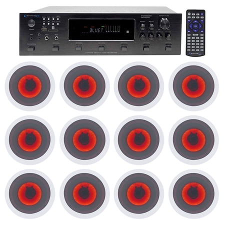 Technical Pro 6000w 6-Zone Home Theater Bluetooth Receiver+12) 6.5 LED Speakers