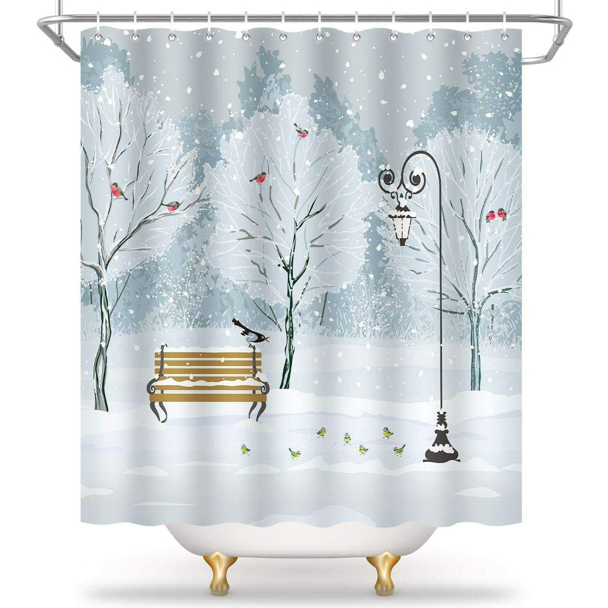 Weather Themed Fabric Shower Curtain, Park Shower Curtains