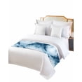 thumbnail image 2 of Xipuska Farm Marble Bed Runners for Cal King Size Bed, Decorative Bed Throws for Foot of Bed, Ombre Blue White Marble Crack Art Bed Runner Sofa Throw Bedding Scarf Protector Slipcover for Bedroom, 2 of 6