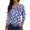 A010-Blue, variant on 3/4 Length Sleeve Womens Tops Henley Neck Button Down 3/4 Sleeve T Shirts Casual Loose Fit Half Sleeve Tunic Tops