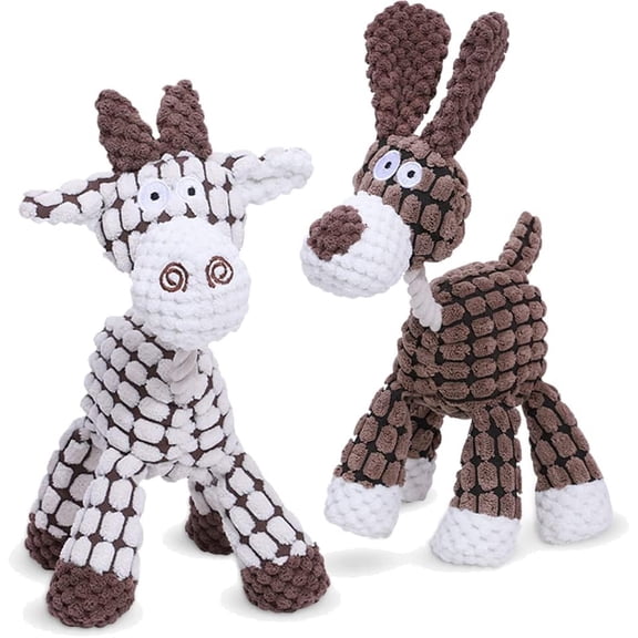 Durable Plush Dog Toy with Squeaker for Aggressive Chewers, Indestructible Squeaky Chew Toy for Small Medium Large Dogs, Interactive Dog Toys to Keep Them Busy
