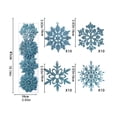 thumbnail image 2 of 40 Uds. Colgante de cadena de copos de nieve en polvo con purpurina navideña, adornos de copos de nieve coloridos, decoración colgante para fiesta de árbol de Navidad, 2 of 6
