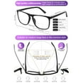thumbnail image 5 of MARE AZZURO Large Bifocal Reading Glasses Men Blue Light Blocking Readers Square Reader 0 1.0 1.5 2.0 2.5 3.0 3.5 (Black, 2.00), Polycarbonate Lens, 5 of 9