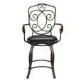 thumbnail image 4 of Linon Crested Back 24" Metal Swivel Counter Stool in Dark Brown, 4 of 13