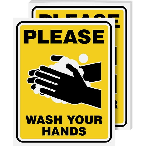 Please Wash Your Hands Sign Laminated Poster – Health and Safety