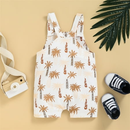

TOWED22 Summer Baby Romper Baby Girl Summer Outfit Clothes Ruffle Leopard Romper Backless Bodysuit Jumpsuit White