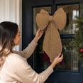 thumbnail image 7 of FeiBiQiuBi Woven Christmas Bow Ornament, Resin Bow Shaped Natural Rattan Tabletop Decor for Outdoor Indoor Decoration, 7 of 7