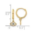 thumbnail image 5 of Auriga Fine Jewelry 10K Yellow Gold Polished Clear and Blue CZ Dangle Evil Eye Hinged Hoop Earrings for Women, 5 of 7