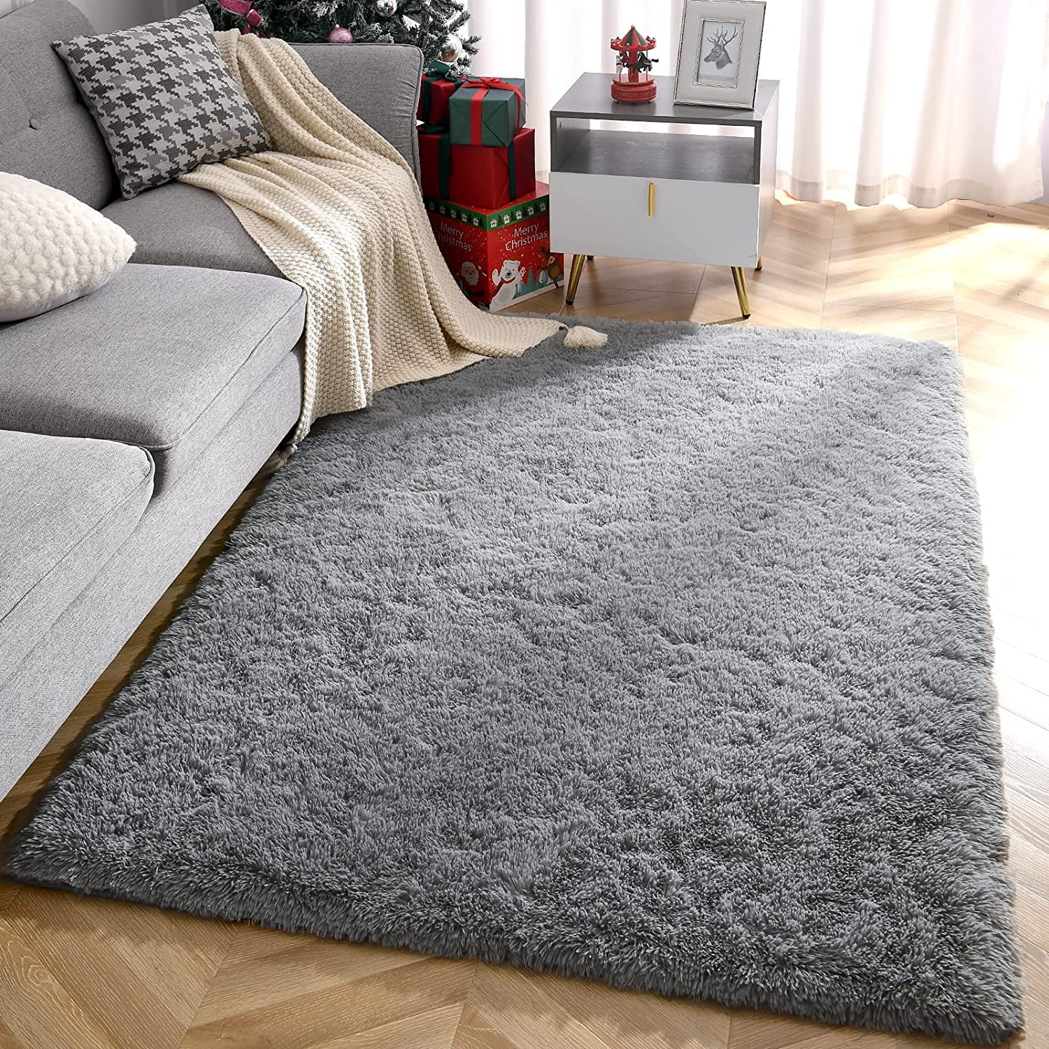 Junovo Super Soft Fluffy Area Rugs Modern Shag Rug for Bedroom Living