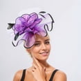thumbnail image 2 of CAIXIA Fascinators Hat for Women Tea Party Headband Kentucky Derby Wedding Flower Cocktail Mesh Feathers Hair Clip, 2 of 7