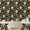 thumbnail image 2 of Ambesonne Goth Nature Peel & Stick Wallpaper for Home, Witchy Lunar Moth Frog, 13"x100", Dark Green Reseda Green, 2 of 5