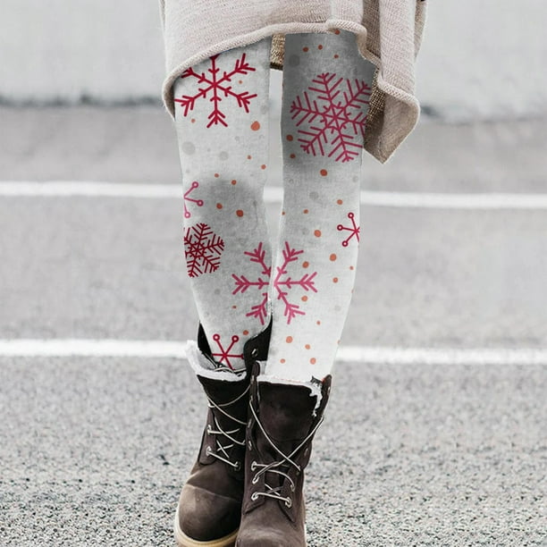WILLBEST Leggings de Yoga con Estampado de Dibujos Animados para Mujer, de Navidad 2024, de Cintura Alta, Suaves Y Elásticos, para Correr, Gimnasio, Ropa Informal Cómoda Mediana