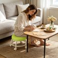 thumbnail image 4 of Low Height Round Rolling Stool With Wheels, Portable Rest Seat For Living Room Bedside Salon Pedicure Green, 4 of 4