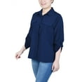 thumbnail image 2 of Petite 3/4 Sleeve Roll Tab Blouse, 2 of 3