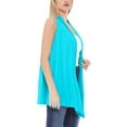 thumbnail image 2 of Women's Sleeveless Long Body Open Draped Front Solid Cardigan Vest S-3XL, 2 of 4