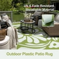 thumbnail image 5 of Lahome 5'x8' Waterproof Outdoor Rug - Reversible Plastic Straw Mat,Green Floral Design for Backyard, Deck & Picnic (Green Floral), 5 of 6