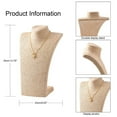 thumbnail image 5 of 2 pc Stereoscopic Necklace Bust Displays PU Mannequin Jewelry Displays Covered by Rattan Wheat 350x230x140mm, 5 of 6