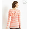 thumbnail image 2 of Aeropostale Womens Striped Hooded Sweater, Orange, Juniors, X-Large, 2 of 2