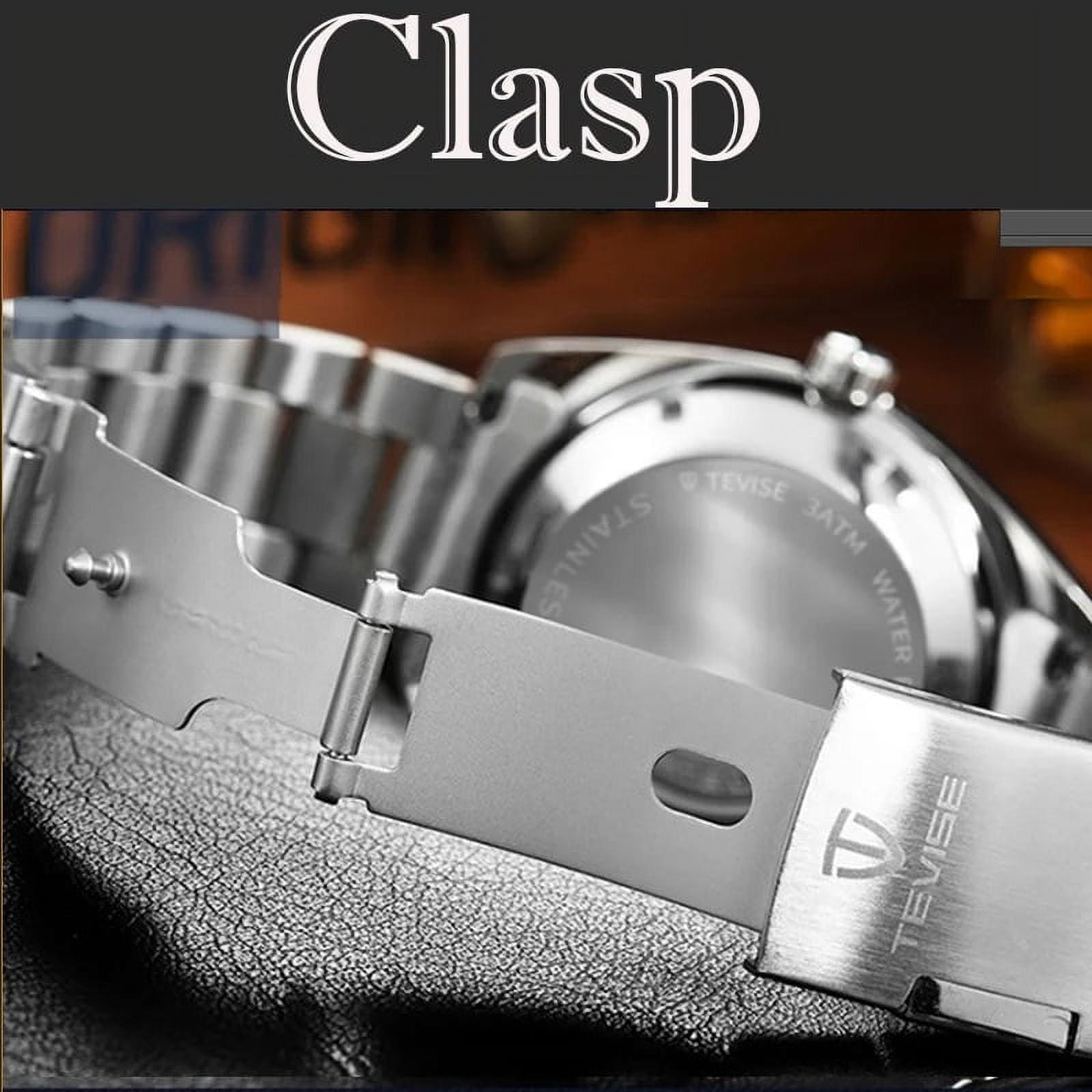 Tevise Classic Quartz Watch Man Waterproof Stainless Steel Wristwatches for Men Relogio Masculino