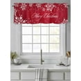 thumbnail image 4 of Winter Merry Christmas Valances for Windows White Snowflake Red Illustration Rod Pocket Curtains Valance Short Window Treatment Drapes for Living Room, Bedroom Bathroom 60"&nbsp;W x 14" L, 4 of 5