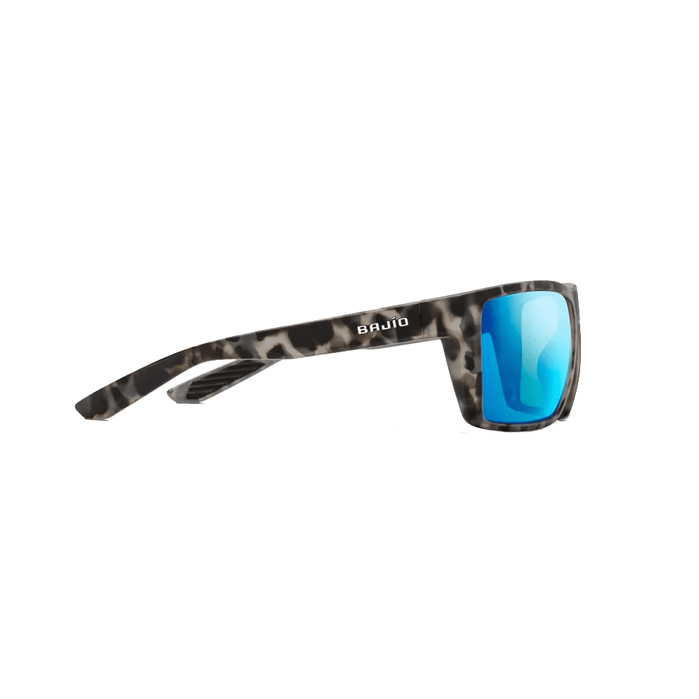 BAJIO Stiltsville Gray Tortoise Matte | Blue Mirror Glass Sunglasses