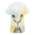 thumbnail image 4 of Hauts d'Été Grande Taille pour Femmes Hauts à Manches Courtes Col en V Uniformes de Travail Imprimé de Pâques avec Poche Blouse T-Shirt Col en V Femmes en Liquidation, 4 of 4