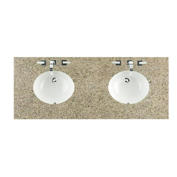 James Martin Furniture 090-OS60D-DSC-SNK 60 in. & 3 cm Santa Cecilia Double Bathroom Vanity Top with Oval Sink