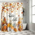 thumbnail image 5 of Fall Shower Curtain Autumn Gnome Pumpkin Thanksgiving Shower Curtains for Bathroom Hello Fall Maple Leaf Bath Curtains Sets with Hooks for Autumn Thanksgiving Seasonal Decor Fabric Standard 72" X 72", 5 of 6