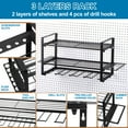 thumbnail image 4 of Unique Bargains Power Tool Organizer 3 Layers 4 Drill Storage Racks Wall Mount Style Hooks, 4 of 5