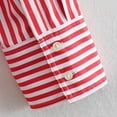 thumbnail image 7 of CLOISE Womens Tops Fall Cute Striped Shirts Lapel Long Sleeve Blouses Oversized Button Down Dressy Casual Tees Flowy Clothes Red M, 7 of 7