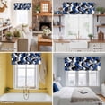 thumbnail image 5 of Blue Grey Stripes Valance Curtain for Windows Abstract Line Geometric Blue Black Gray White Striped Rod Pocket Curtain Valances Short Window Treatments for Kitchen Bathroom Laundry 42 x 18 Inch, 5 of 9