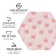 thumbnail image 3 of Honeii Cute Pig Face print Leather Coaster Set of 4, ideal for safeguarding your furniture from drinks spills and effortless cleanup-Hexagon, 3 of 6