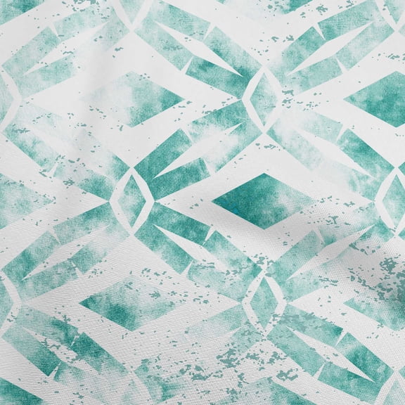 oneOone Polyester Spandex Sea Green Fabric Geometrical Water Color Sewing Craft Projects Fabric Prints By Yard 56 Inch Wide