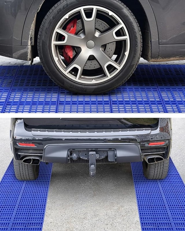 Plastic Pallet, Splicable Floor Pallets, 1100 Lbs Capacity per Pc, Water-Proof, Breathable Grid Ventilation 6 Pcs Pallets for Daily,Workshop,Garage, Market Use(11.8X 23.6X 1.18 inches)
