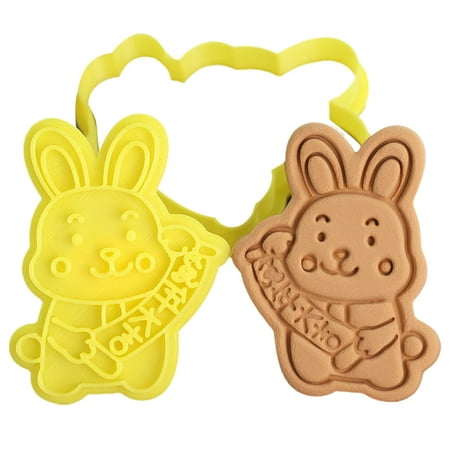 

VEAREAR Biscuit Mold Non Sticky Easy Demoulding Three-dimensional Smooth Edge 2023 3D Cute Rabbit Cookie Embosser Mold for Bakery