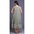thumbnail image 3 of Bimba Pastel Mint Floral Leaves & Bunchberry Mid Calf Nightwear Ladies Cotton Printed Sleeveless Night Gown Maxi Dress Medium, 3 of 6