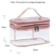 thumbnail image 2 of 1PCs Double Layer Makeup Bag Box, Lattice Portable, Women's Makeup Master, Multifunctional Storage, Washing, and Makeup - powder, 2 of 5