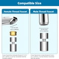 thumbnail image 3 of HIBIBUD Faucet Aerator,360° Twist Kitchen Sink Aerator,Dual-function Sink Sprayer Attachment,Faucet Replacement Part 55/64'' Female Thread,Chrome, 3 of 8