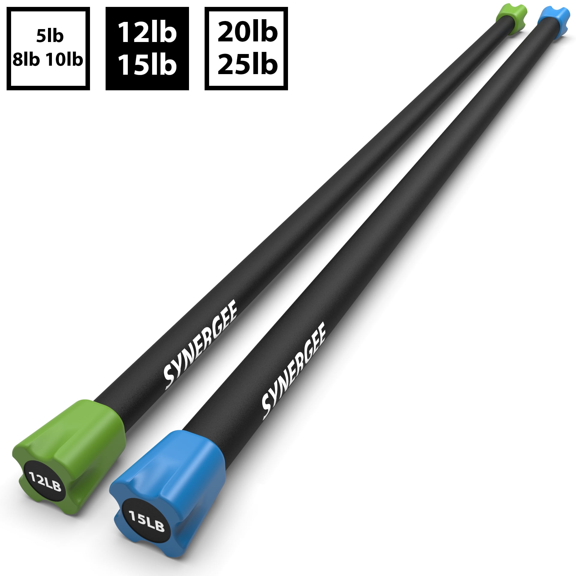 Synergee Workout Bar Combo Set Multiple Weights Padded
